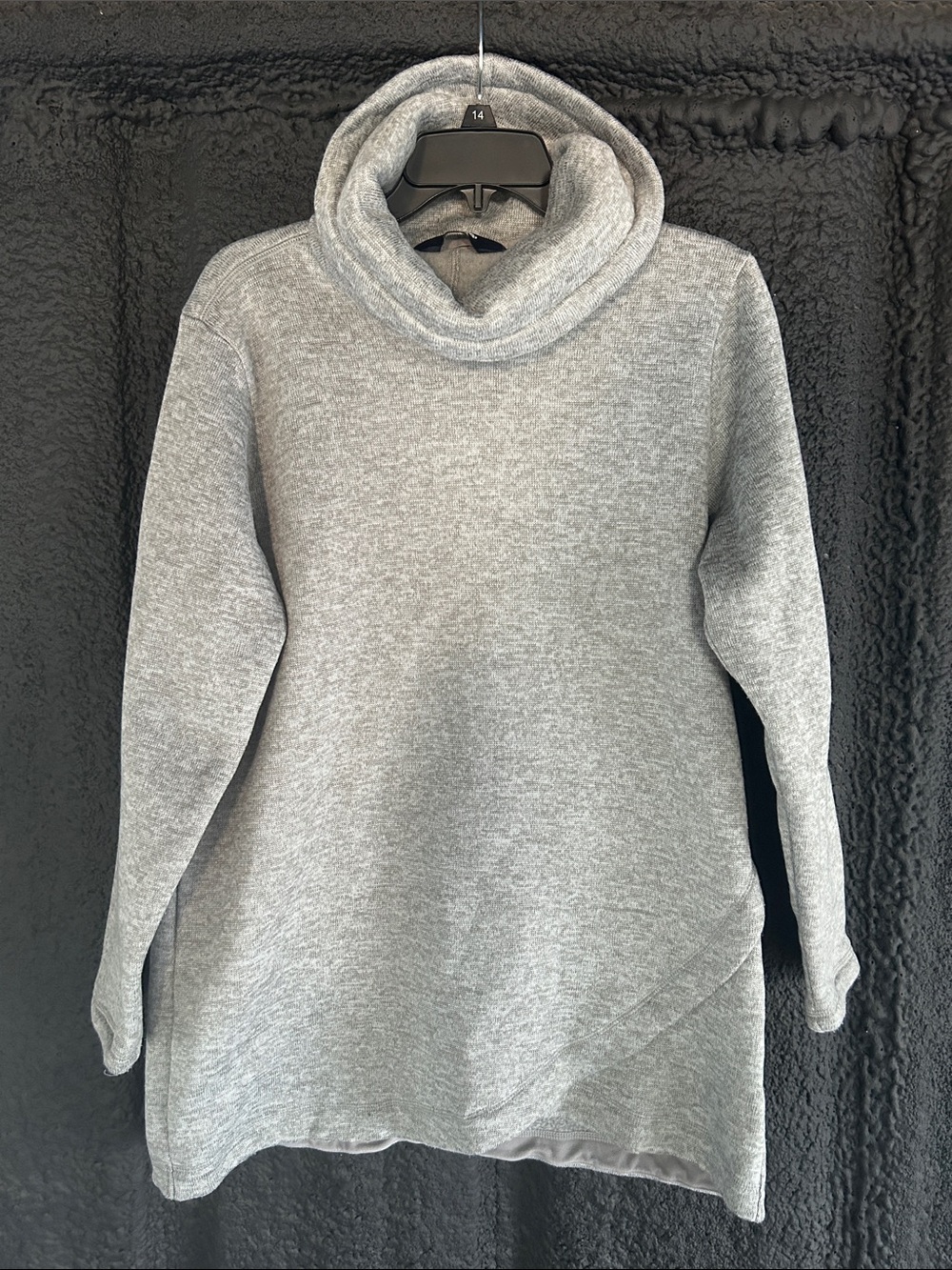 Lands' End Heather Gray Cowl Neck Sweater